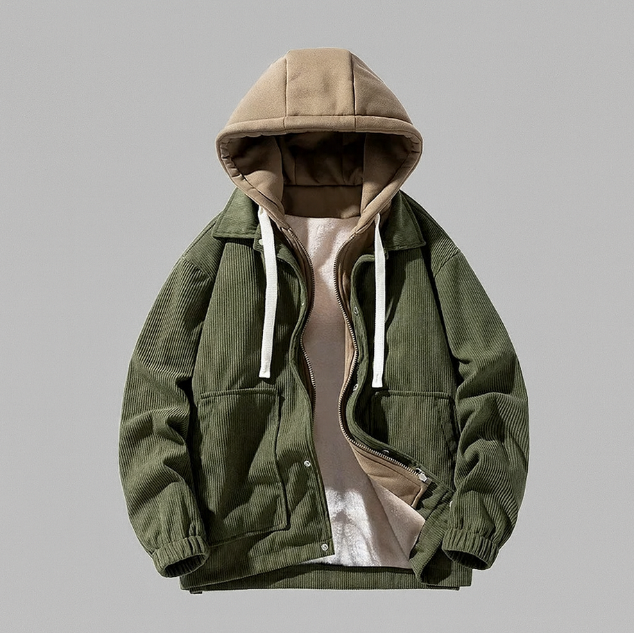 Hooded corduroy jacket for men | Heritage Corduroy