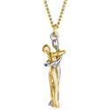 Classic gold and silver hug couple necklace for women -1
