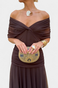 Long floral V-neck maxi dress for women | Vivian -3