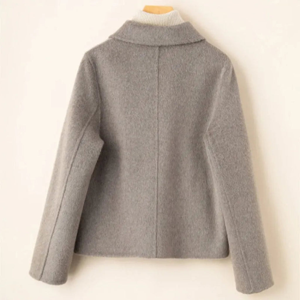 Elegant doll-collar wool winter coat for women -2