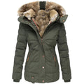 Hooded faux fur coat for women | Celeste
