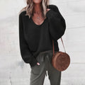 Classic knit V-neck everyday jumper for women -2