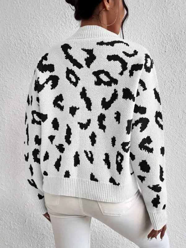 Bold leopard-print knit everyday jumper for women | Vivienne -2
