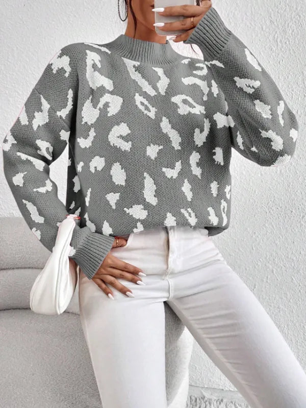 Bold leopard-print knit everyday jumper for women | Vivienne -3