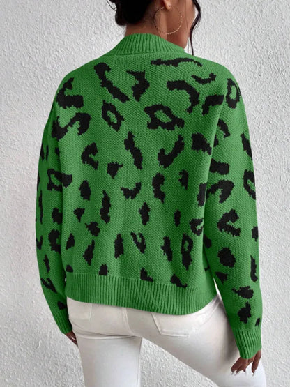 Bold leopard-print knit everyday jumper for women | Vivienne -5