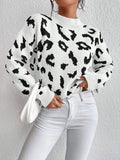 Bold leopard-print knit everyday jumper for women -1