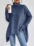 Oversized knit turtleneck everyday jumper for women | Elowen -1