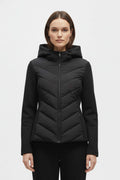 Hooded puffer jacket with sleek silhouette for women | Caurelle