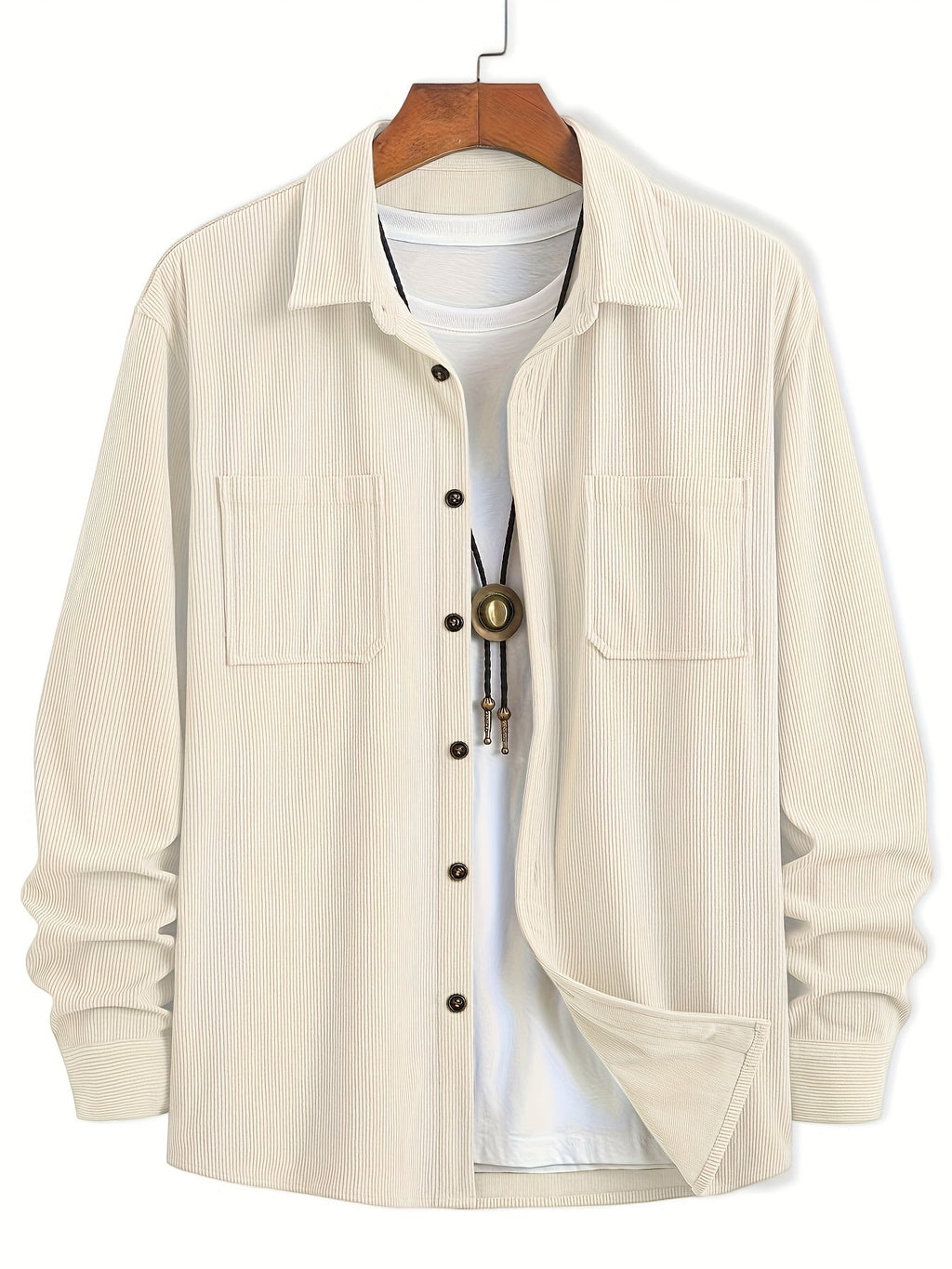 Classic textured cord everyday overshirt for men | Ellison -7