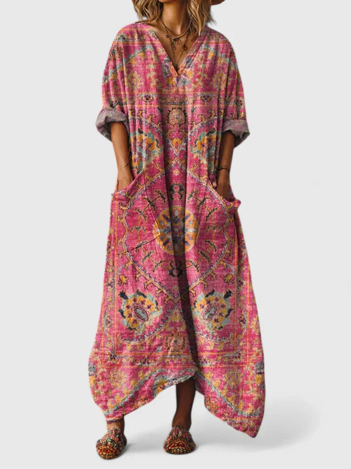 Classic elegant wrap-style dress for women | Mariana -3