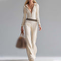 Chic sport-luxe hooded everyday jumpsuit for women -1